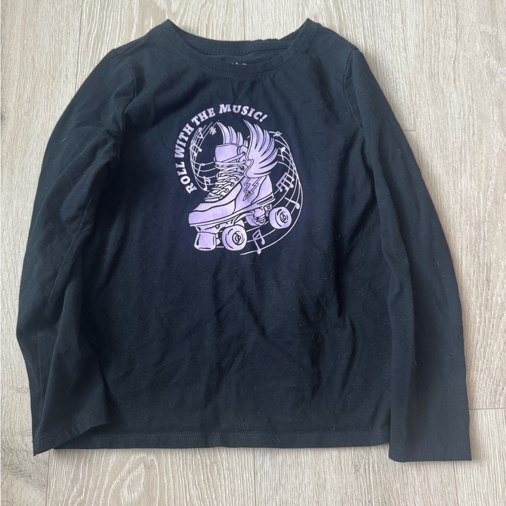 Black Kids Shirt with Purple Graphic